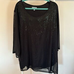 Jm Collection metallic and black top